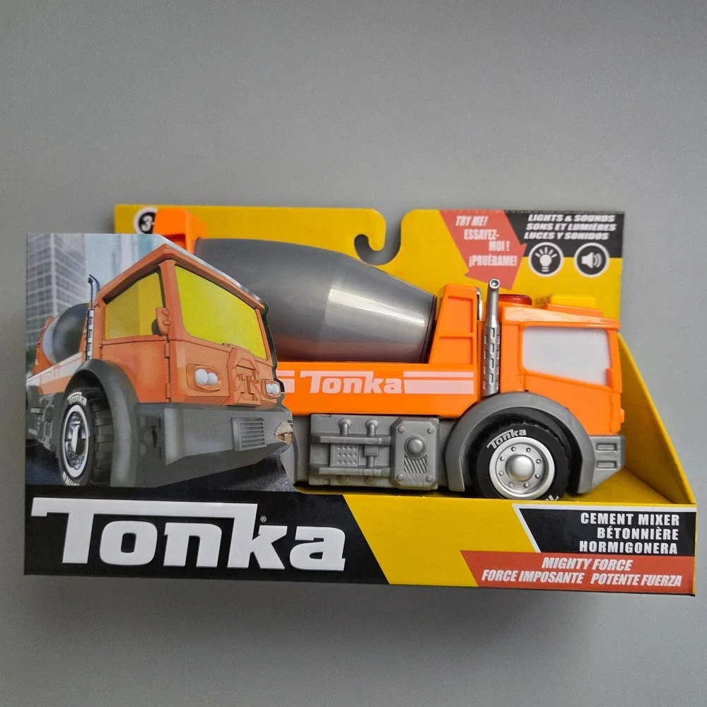 Tonka Mighty Force Cement Mixer Toy Truck Lights and Sounds Orange 06624YL NEW
